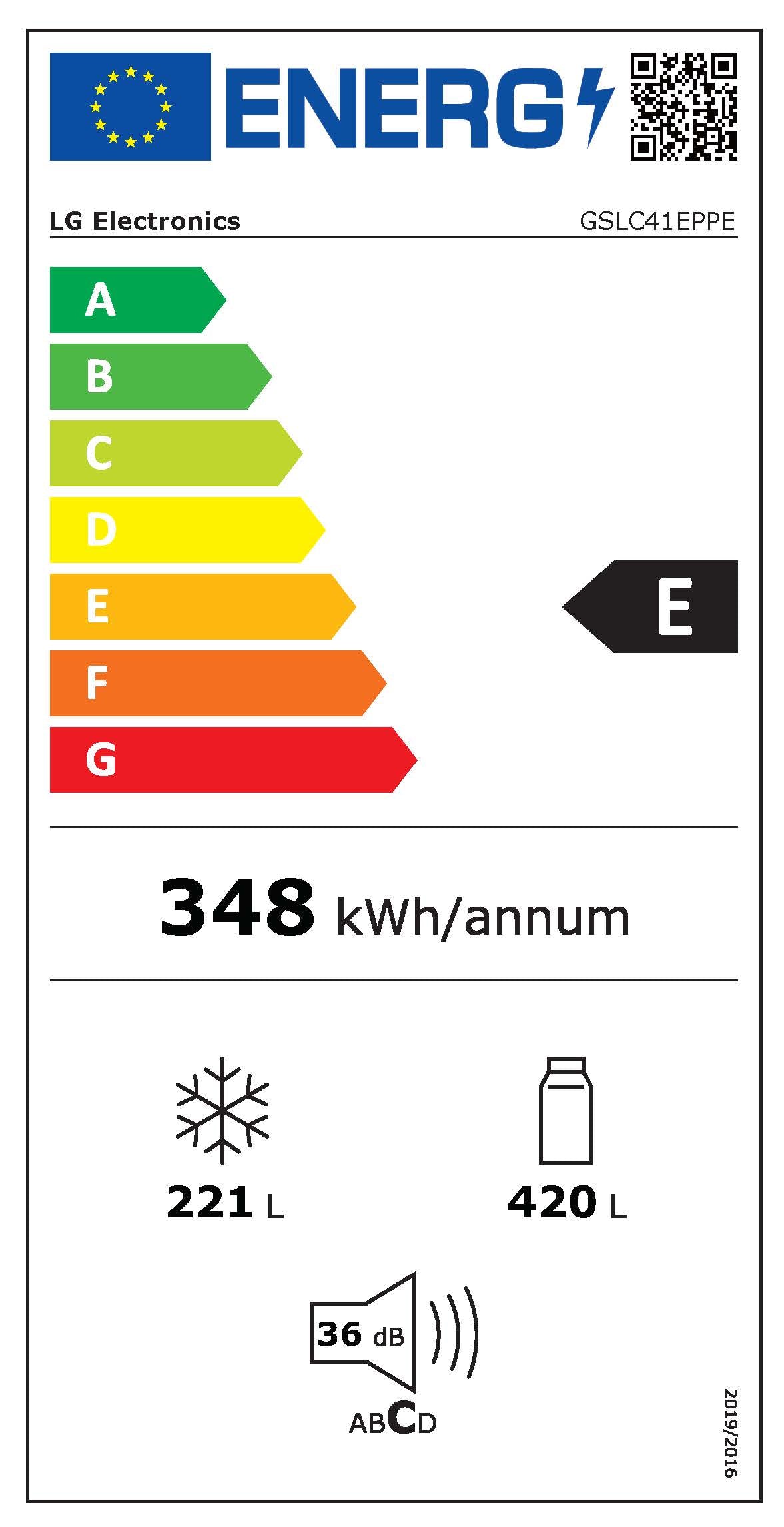LG GSLC41EPPE 641L Amerikaanse Koelkast Zwart | LINEAR Cooling™ | Smart Inverter Compressor™ | Water- & IJsdispenser