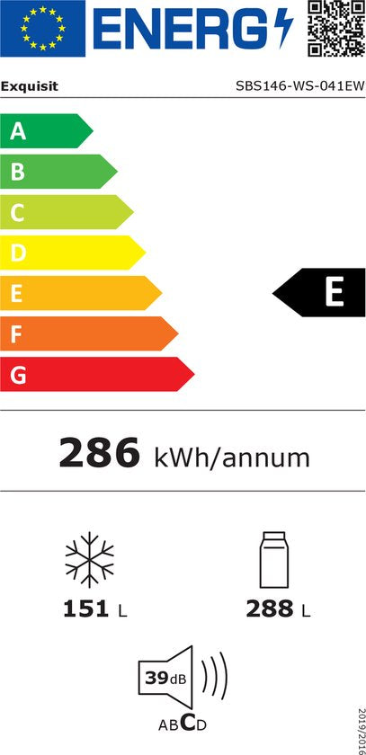 Exquisit SBS146-WS-041EW | Amerikaanse koelkast