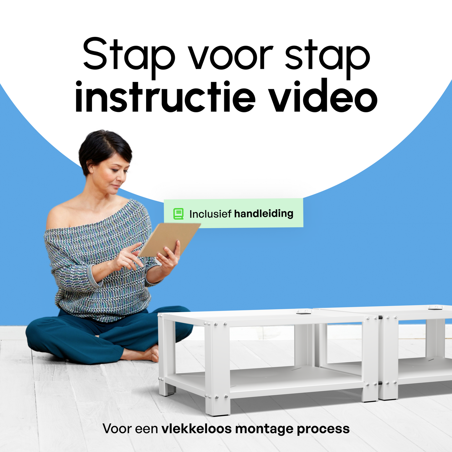 Bodo® - Wasmachine Verhoger - Dubbele Wasmachine Verhoger Met Legplank - Wasmachine opbouwmeubel - Wasmachine Sokkel - Universeel - Wit