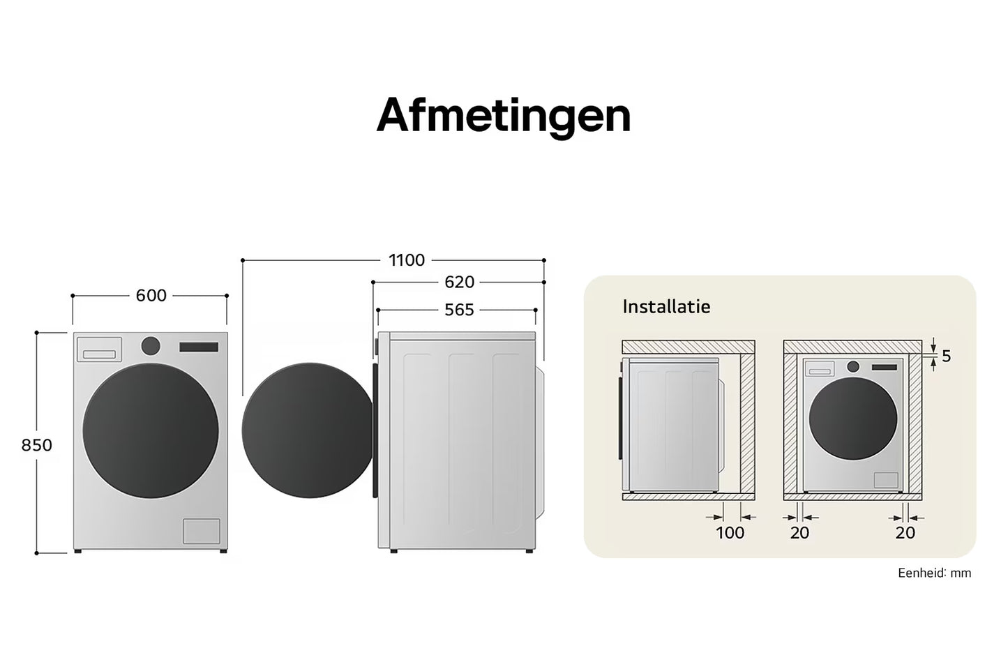 LG GD3R509S0 Was Droog Combi