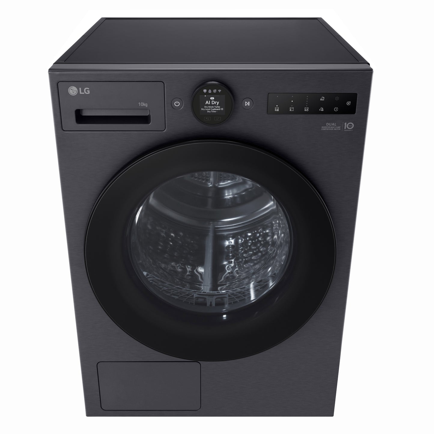 LG RT10X8B 10kg Warmtepompdroger Zwart | Zelfreinigende Condensor | Eco Hybrid™ | Dual Inverter Heat Pump