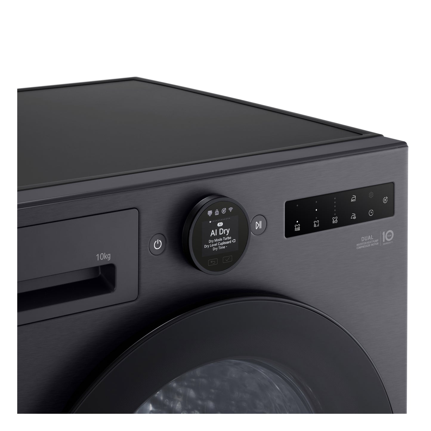 LG RT10X8B 10kg Warmtepompdroger Zwart | Zelfreinigende Condensor | Eco Hybrid™ | Dual Inverter Heat Pump