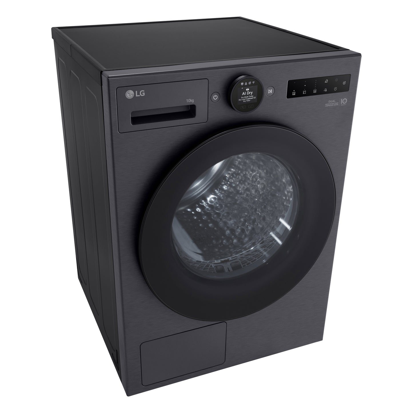 LG RT10X8B 10kg Warmtepompdroger Zwart | Zelfreinigende Condensor | Eco Hybrid™ | Dual Inverter Heat Pump