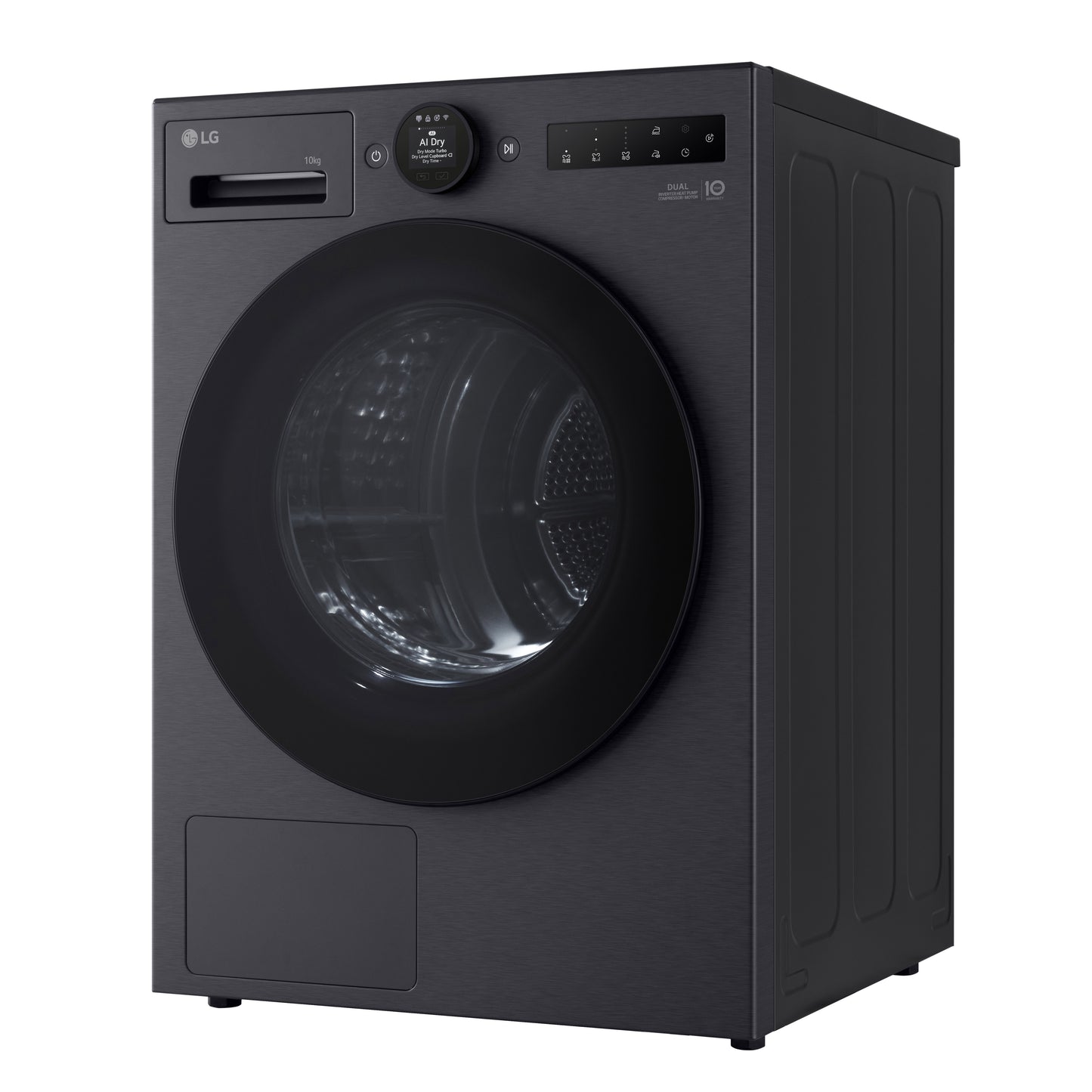LG RT10X8B 10kg Warmtepompdroger Zwart | Zelfreinigende Condensor | Eco Hybrid™ | Dual Inverter Heat Pump