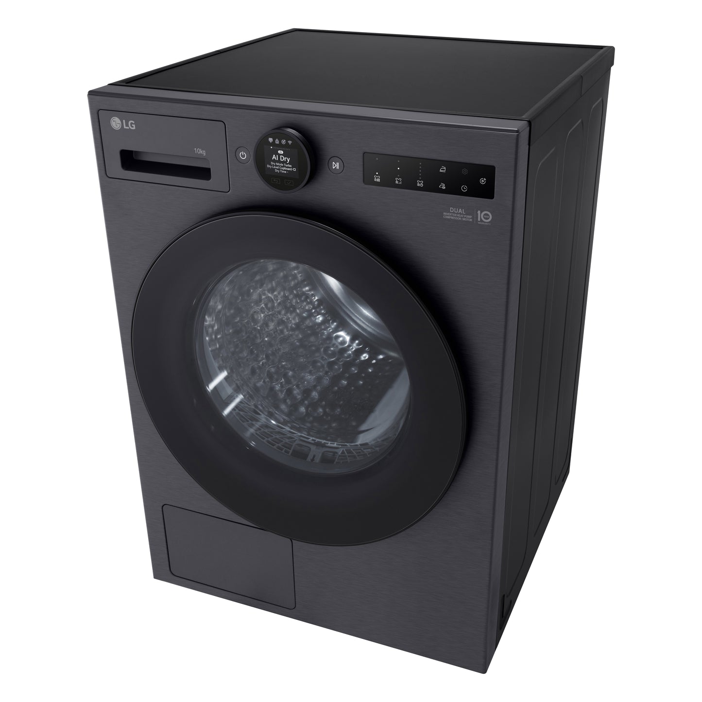 LG RT10X8B 10kg Warmtepompdroger Zwart | Zelfreinigende Condensor | Eco Hybrid™ | Dual Inverter Heat Pump
