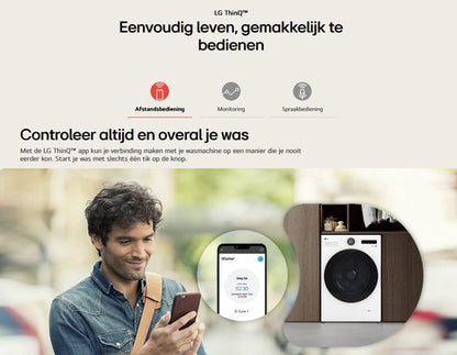 LG F4WX801YB Wasmachine 11kg | Zwart | AI DD™ | Steam™ | TurboWash™ | A-40%