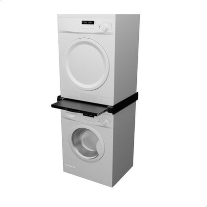 Bodo® Stapelkit - Uitschuifbare plank - Wasmachine en Droger - Universeel - Zwart - Inclusief Anti Trilrubbers