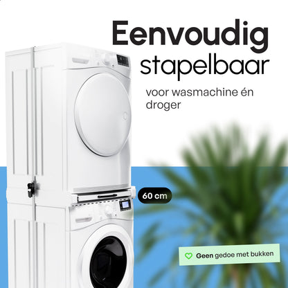 Bodo® Stapelkit - Uitschuifbare plank - Wasmachine en Droger - Universeel - Wit