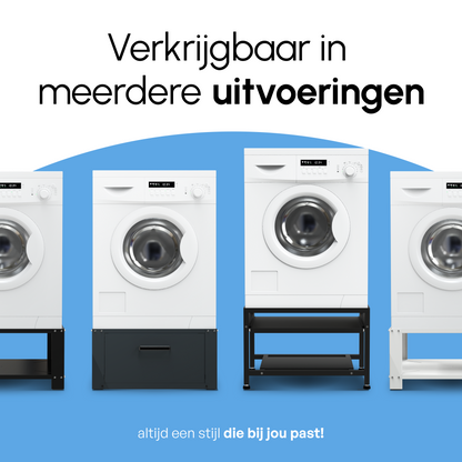 Bodo® - Wasmachine Verhoger - Wasmachine Verhoger Met Opberglade - Wasmachine opbouwmeubel - Wasmachine Sokkel - Universeel - Zwart