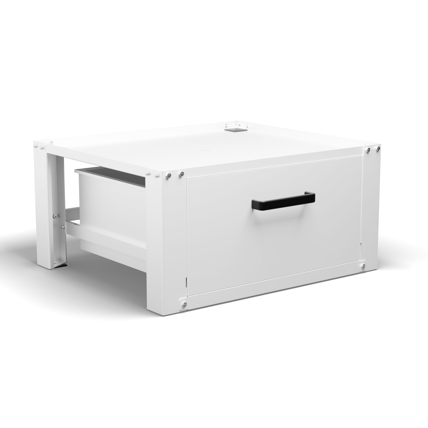 Bodo® - Wasmachine Verhoger - Wasmachine Verhoger Met Opberglade - Wasmachine opbouwmeubel - Wasmachine Sokkel - Universeel - Wit