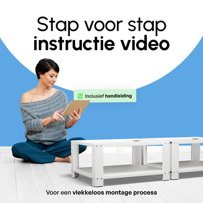 Bodo® - Wasmachine Verhoger - Dubbele Wasmachine Verhoger Met Legplank - Wasmachine opbouwmeubel - Wasmachine Sokkel - Universeel - Wit