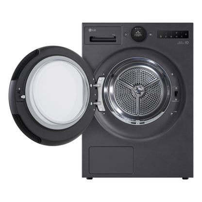 LG RT10X8B 10kg Warmtepompdroger Zwart | Zelfreinigende Condensor | Eco Hybrid™ | Dual Inverter Heat Pump
