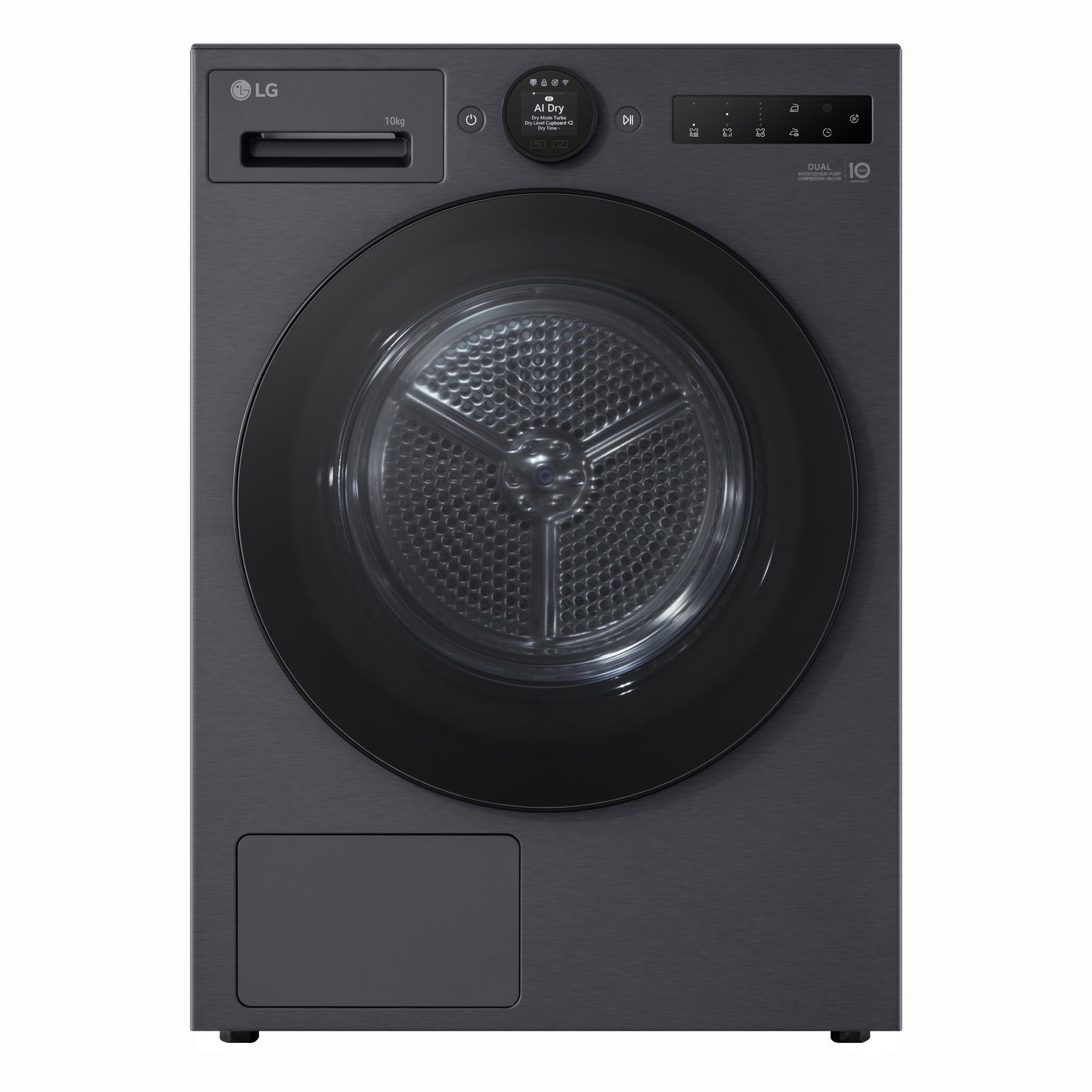 LG RT10X8B 10kg Warmtepompdroger Zwart | Zelfreinigende Condensor | Eco Hybrid™ | Dual Inverter Heat Pump