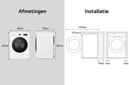 LG W4X1095NWB Was Droog Combi