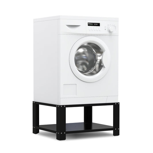 Bodo® - Wasmachine Verhoger - Wasmachine opbouwmeubel - Wasmachine verhoger met Legplank - Wasmachine Sokkel - Universeel - Zwart