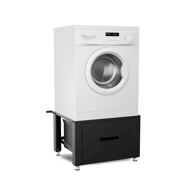 Bodo® - Wasmachine Verhoger met Opberglade - Zwart - 61x58x48 cm